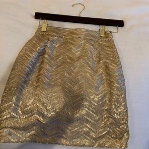 Gold Sequin Bodycon Mini Skirt